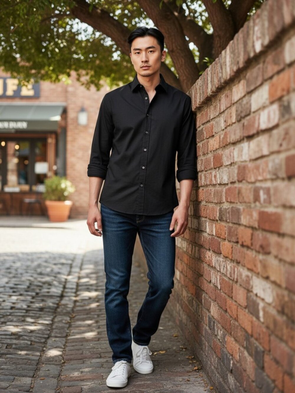 Hugo Boss Slim Fit Spread Collar Solid Dress Shirt size 42/L/16  1/2 Black